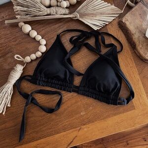 DOUBLE STRAPPED DETAIL HALTER BIKINI TOP #0344